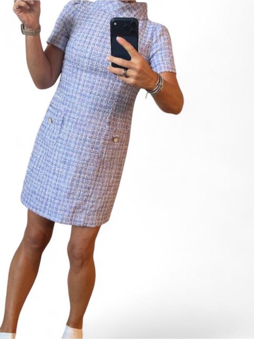 Lilly Pulitzer Tiessa boucle Classic Lavender Tweed Sheath Dress - Women - Picture 5 of 7